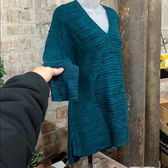 NWT Ellen Tracy Marbled Knit Top Cape Verde Black - Picture 2 of 5